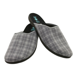 Pantofole da uomo Adanex 25950 a scacchi grigi grigio 4