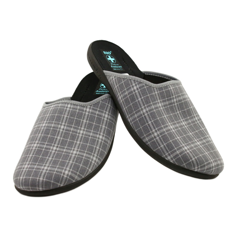 Pantofole da uomo Adanex 25950 a scacchi grigi grigio 4