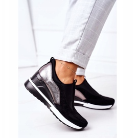 Sneakers Slip-On con zeppa Vinceza 10593 Nero-Argento 1