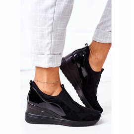 Sneaker Vinceza 10593 Nere Slip On con Zeppa nero 2