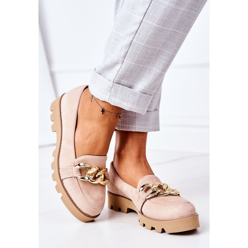 Mocassini in camoscio Lewski Shoes 3040 Cappuccino beige 2