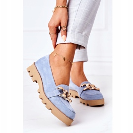Mocassini in camoscio Lewski Shoes 3040 Blu 2
