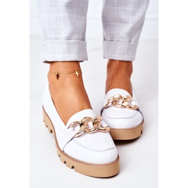 Mocassini in pelle Lewski Shoes 3040 Bianco 1