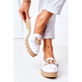 Mocassini in pelle Lewski Shoes 3040 Bianco 2