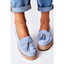 Mocassini in camoscio Lewski Shoes 3053 Blu 2