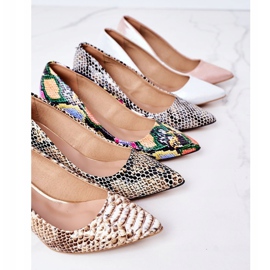 Décolleté in raso con motivo animalier Lewski Shoes 2801 Argento d'argento 1