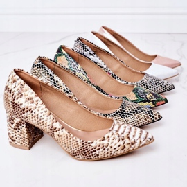 Décolleté in raso con motivo animalier Lewski Shoes 2801 Argento d'argento 2