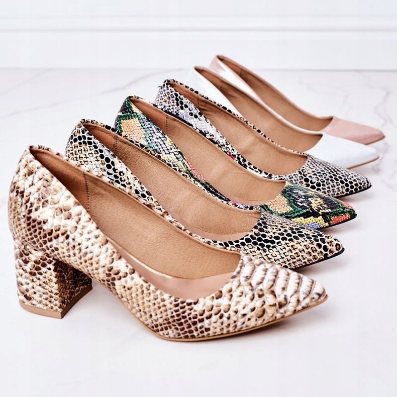 Décolleté in raso con motivo animalier Lewski Shoes 2801 Argento d'argento 2