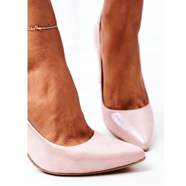 Décolleté in raso con motivo animalier Lewski Shoes 2453 Rosa 1