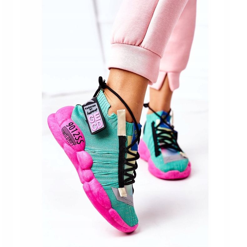 PS1 Scarpe Sportive da Donna Sneakers Verde Bubble Tea rosa 2