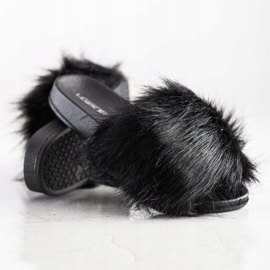 SHELOVET Pantofole Alla Moda Con Pelliccia nero 2