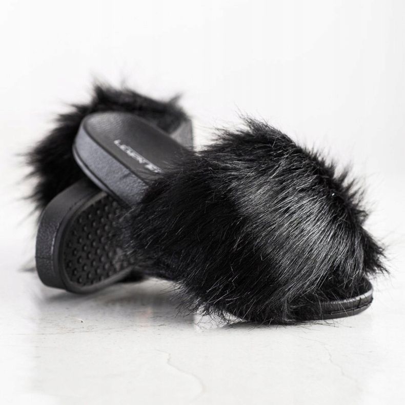 SHELOVET Pantofole Alla Moda Con Pelliccia nero 2
