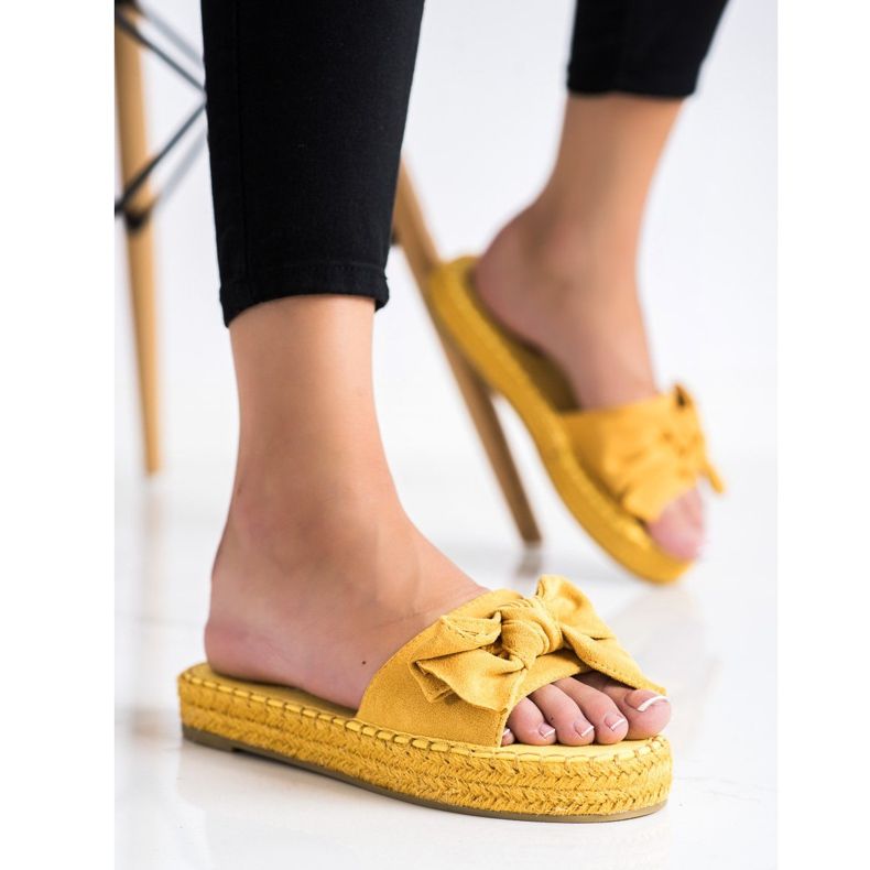 Coura Pantofole Espadrillas Con Fiocco giallo 1