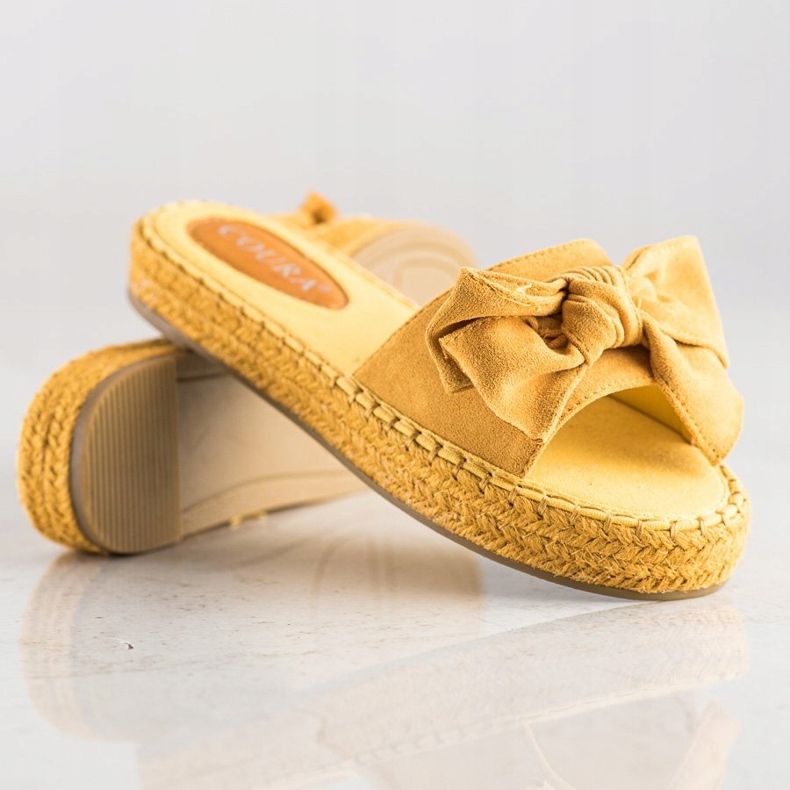Coura Pantofole Espadrillas Con Fiocco giallo 2