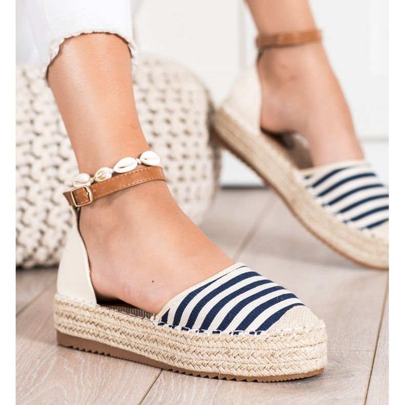 Clowse Espadrillas A Righe Con Fibbia beige blu 1