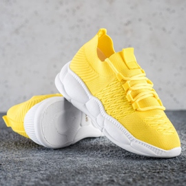 SHELOVET Scarpe da ginnastica classiche in tessuto giallo 1