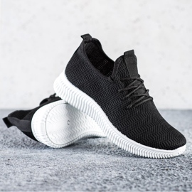 SHELOVET Scarpe sportive in tessuto nero 1