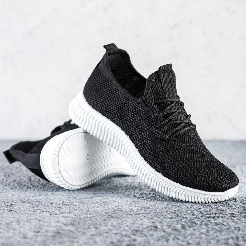SHELOVET Scarpe sportive in tessuto nero 1