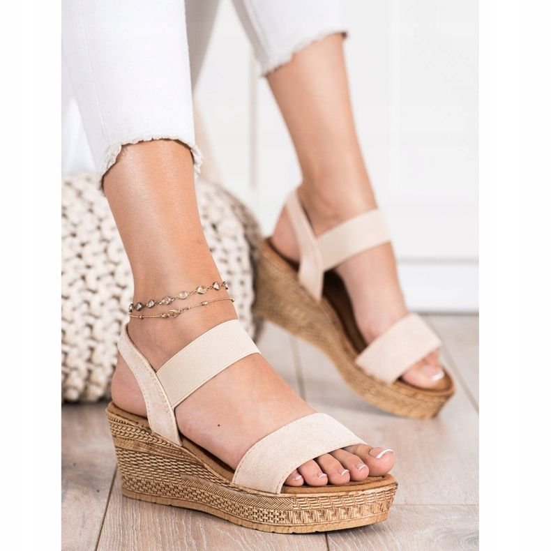 Queentina Sandali in camoscio chiaro beige 2