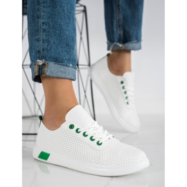 SHELOVET Sneakers traforate bianco 2