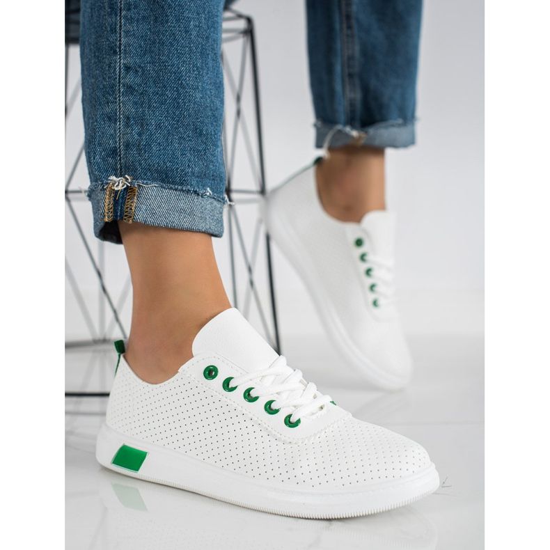 SHELOVET Sneakers traforate bianca 2