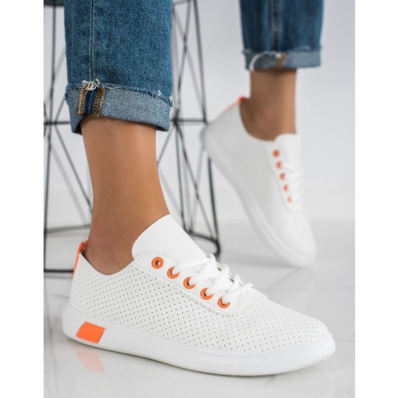 SHELOVET Sneakers traforate bianco 1