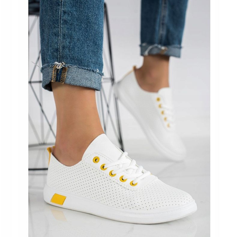 SHELOVET Sneakers traforate bianca 1