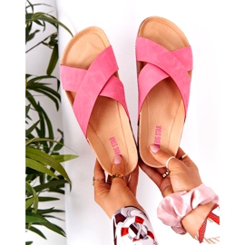 Ciabatte in Pelle Profilate Big Star HH274597 Fucsia rosa 1