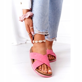 Ciabatte in Pelle Profilate Big Star HH274597 Fucsia rosa 2