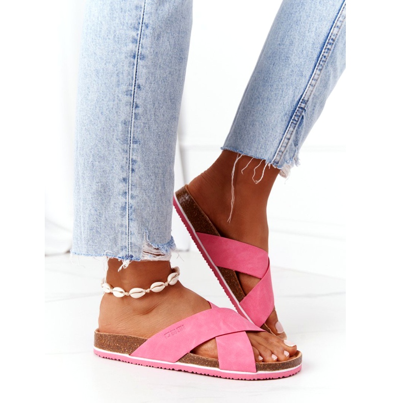 Ciabatte in Pelle Profilate Big Star HH274597 Fucsia rosa 3