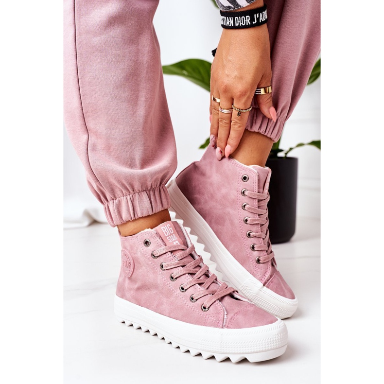 Sneakers da donna Big Star High Warm Pink EE274113 rosa 2