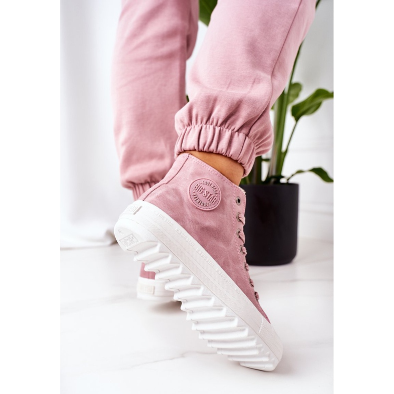 Sneakers da donna Big Star High Warm Pink EE274113 rosa 1