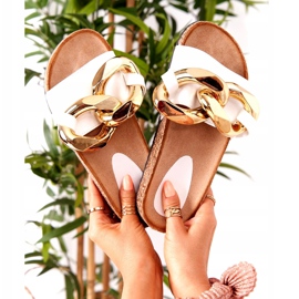 PS1 Infradito Bianche Con Catena Last Dance bianco d'oro 6