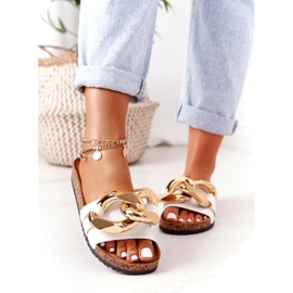 PS1 Infradito Bianche Con Catena Last Dance bianca d'oro 2