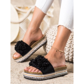 SHELOVET Pantofole Sulla Piattaforma Con Ornamento nero 1