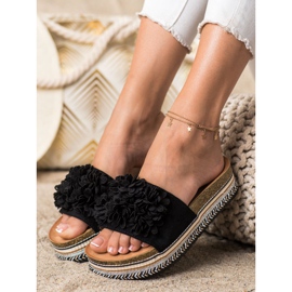 SHELOVET Pantofole Sulla Piattaforma Con Ornamento nero 2