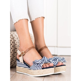Sweet Shoes Sandali Espadrillas Con Righe beige blu navy 1