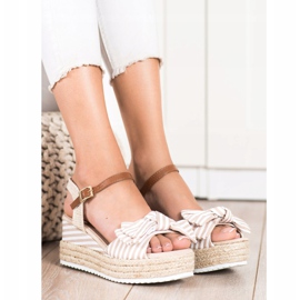 Sweet Shoes Sandali Espadrillas Con Righe beige marrone 2