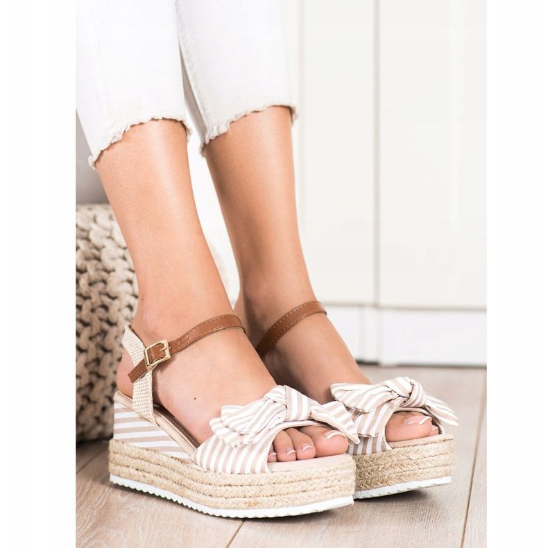 Sweet Shoes Sandali Espadrillas Con Righe beige marrone 2