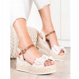 Sweet Shoes Sandali Espadrillas Con Righe beige marrone 1