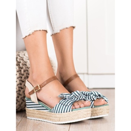 Sweet Shoes Sandali Espadrillas Con Righe verde 1