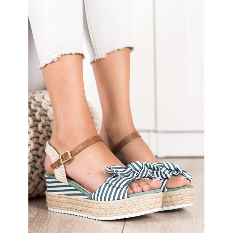 Sweet Shoes Sandali Espadrillas Con Righe verde 1