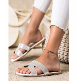 SHELOVET Pantofole Con Cristalli bianca 2