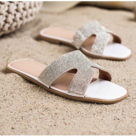 SHELOVET Pantofole Con Cristalli bianco 1