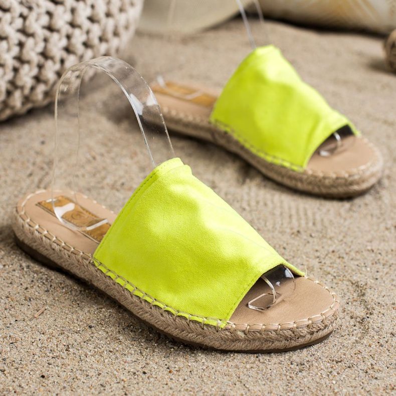 SHELOVET Pantofole classiche in pelle scamosciata giallo 1