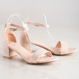 SHELOVET Sandali su una barra bassa beige 1