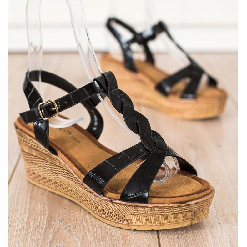 Queentina Sandali in ecopelle nero 1