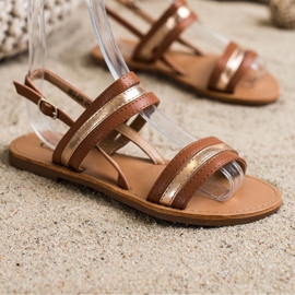 Cm Paris Sandali piatti in ecopelle marrone 1