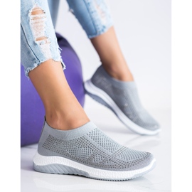 SHELOVET Scarpe da ginnastica senza lacci grigio 2