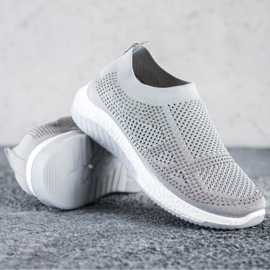 SHELOVET Scarpe da ginnastica senza lacci grigio 1